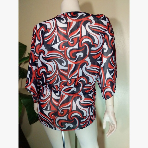 Dressy Semi-Sheer Tunic Drawstring Waist 3X Chaps - Picture 4 of 5